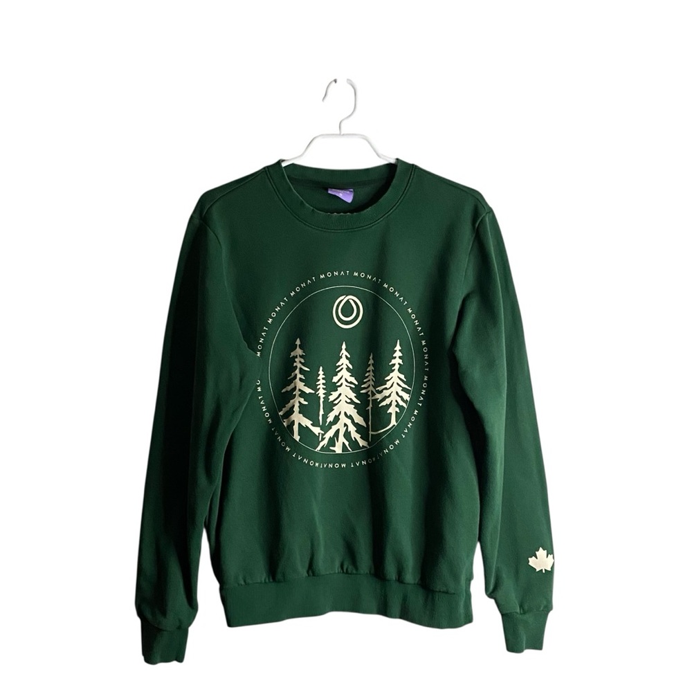 Monat Women's Green Graphic Print Crewneck Sweatshirt